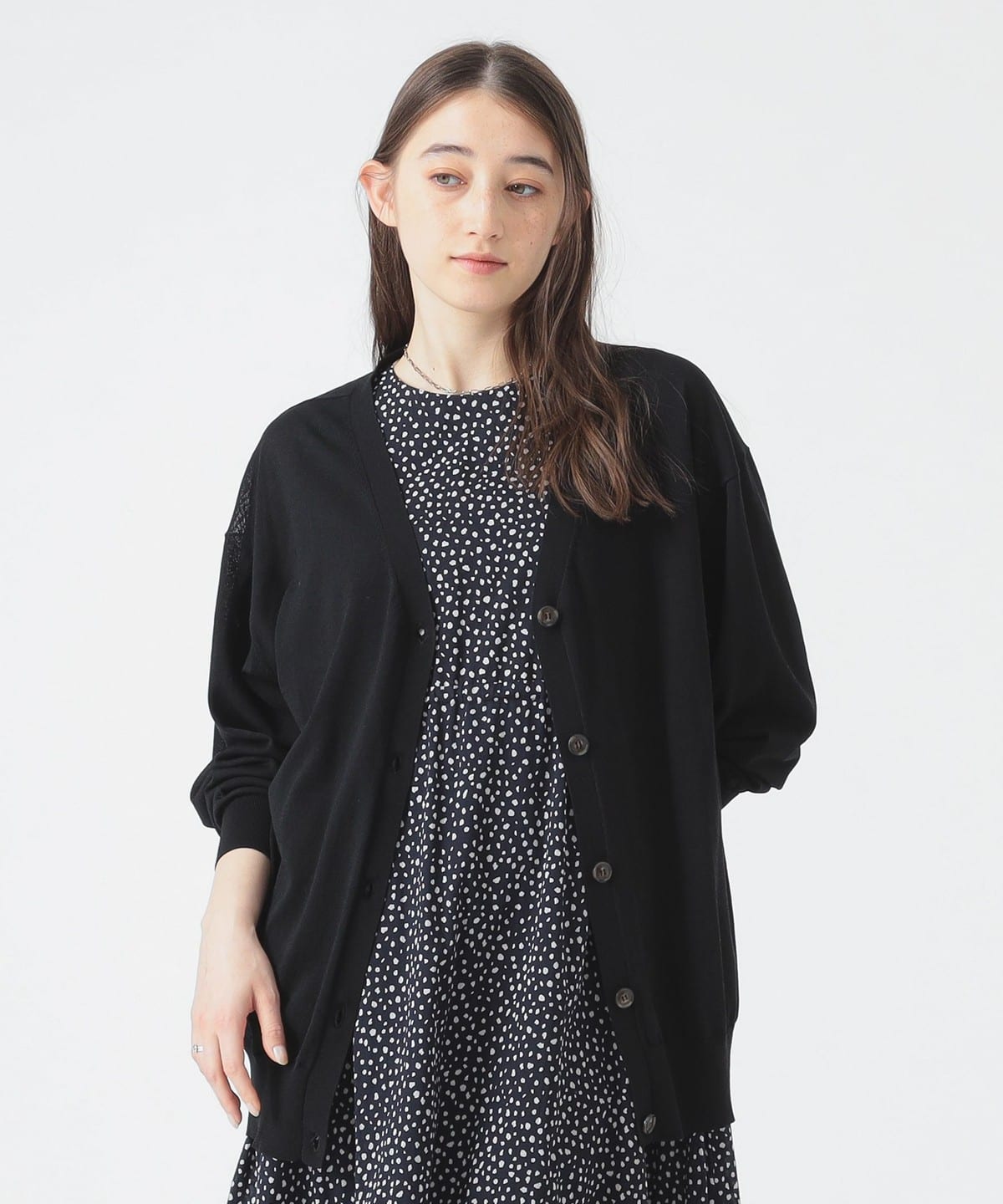 【手洗いOK・冷房対策】シアー ビッグ カーディガン トップス WOMEN BLACK ONE SIZE 【手洗いOK・冷房対策】シアー ビッグ カーディガン トップス WOMEN BLACK ONE SIZE