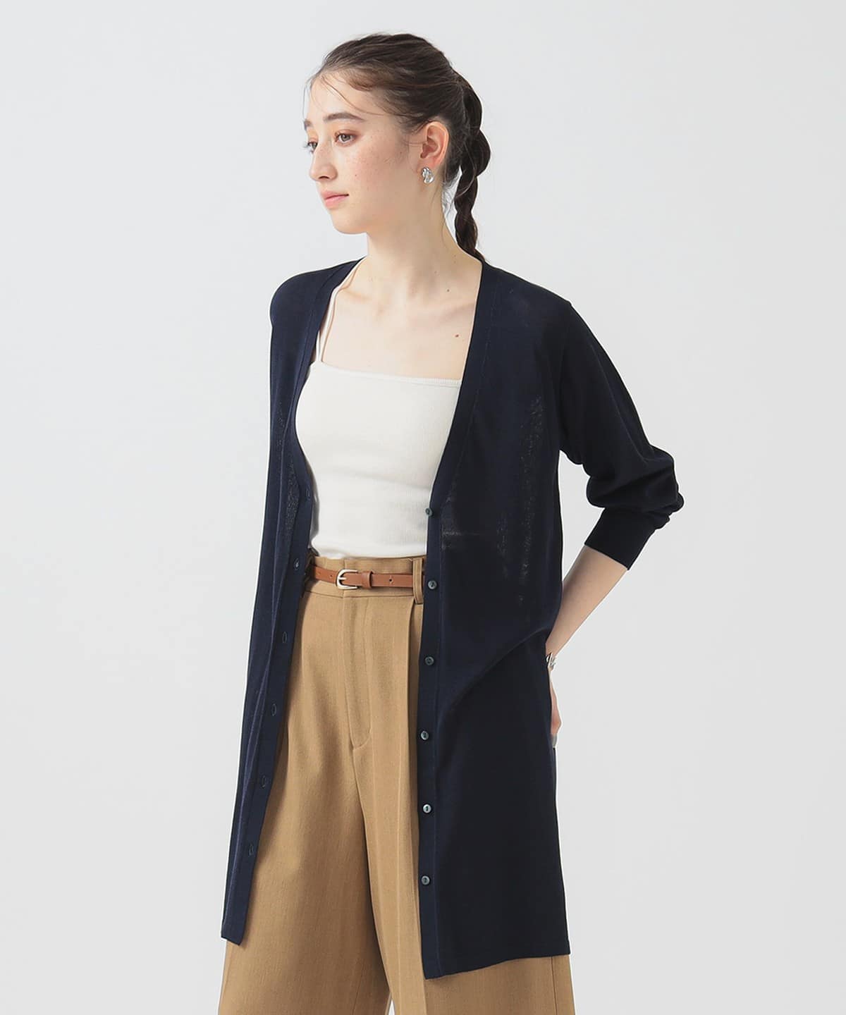 【洗える・冷房対策】ウォッシャブル ニット カーディガン トップス WOMEN NAVY ONE SIZE 【洗える・冷房対策】ウォッシャブル ニット カーディガン トップス WOMEN NAVY ONE SIZE