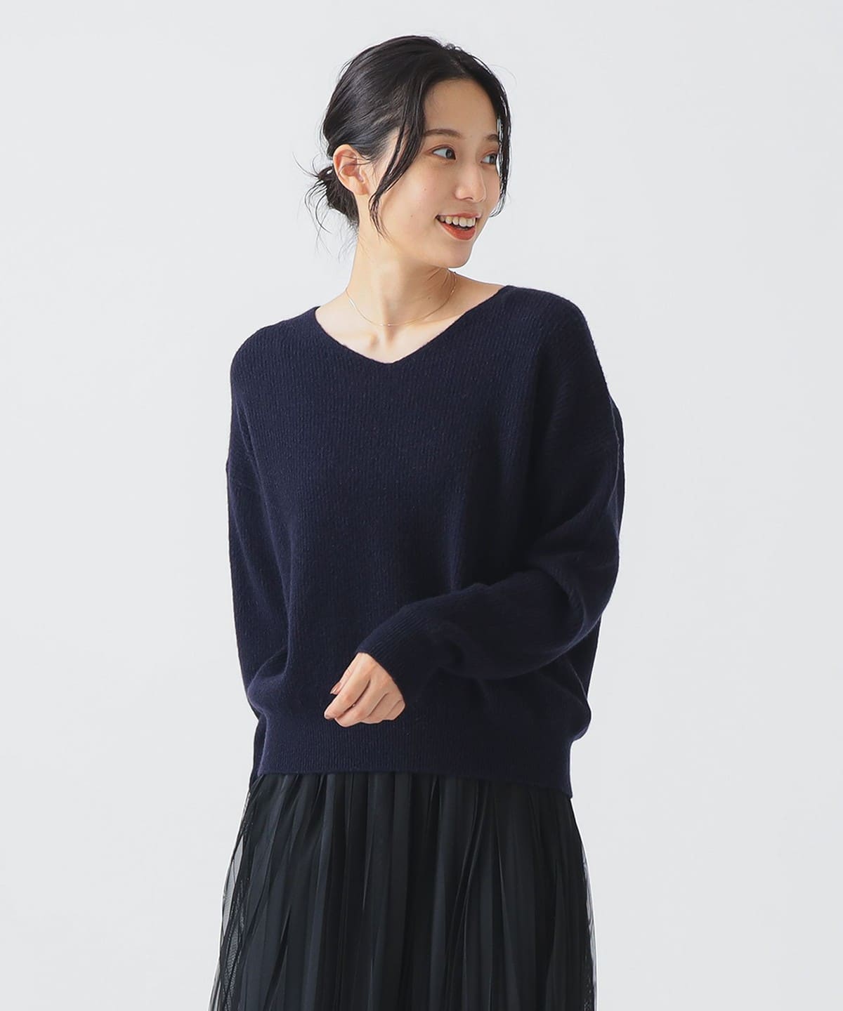 ヘアリー Vネック プルオーバー トップス WOMEN NAVY ONE SIZE ヘアリー Vネック プルオーバー トップス WOMEN NAVY ONE SIZE