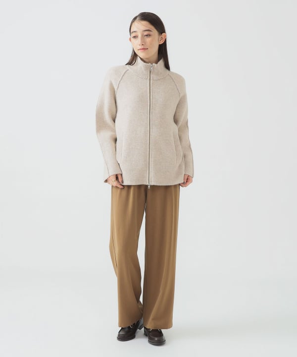 ライトウェーブニットジップブルゾン B:MING by BEAMS（ビーミング by ビームス）スタンドカラー ニット