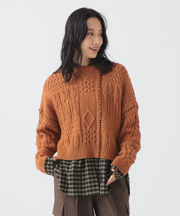 のこっち B:MING by BEAMS（ビーミング by ビームス）アラン ステッチ ニット