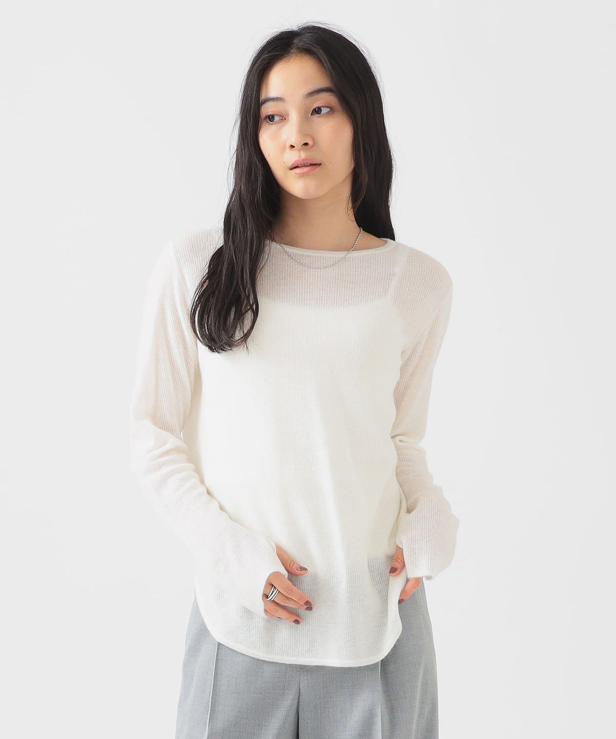 エアリー ニット トップス WOMEN OFF WHITE ONE SIZE エアリー ニット トップス WOMEN OFF WHITE ONE SIZE