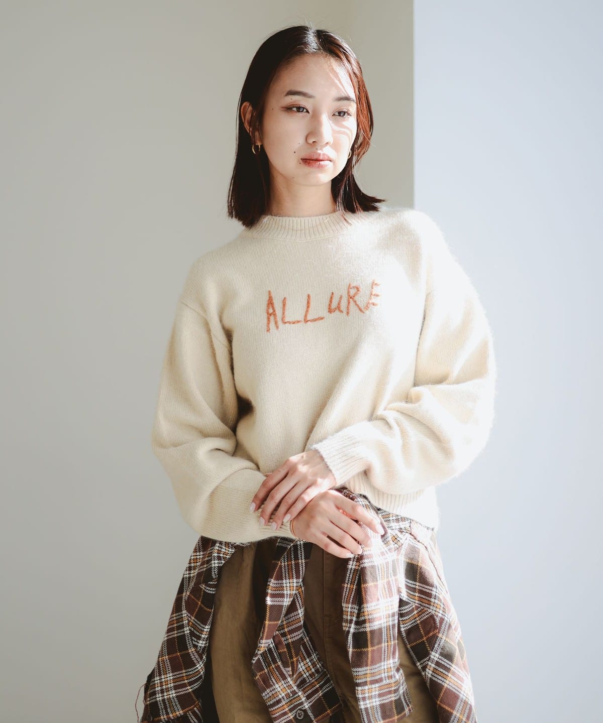 B:MING by BEAMS（ビーミング by ビームス）アンゴラ混 刺繍 ニット