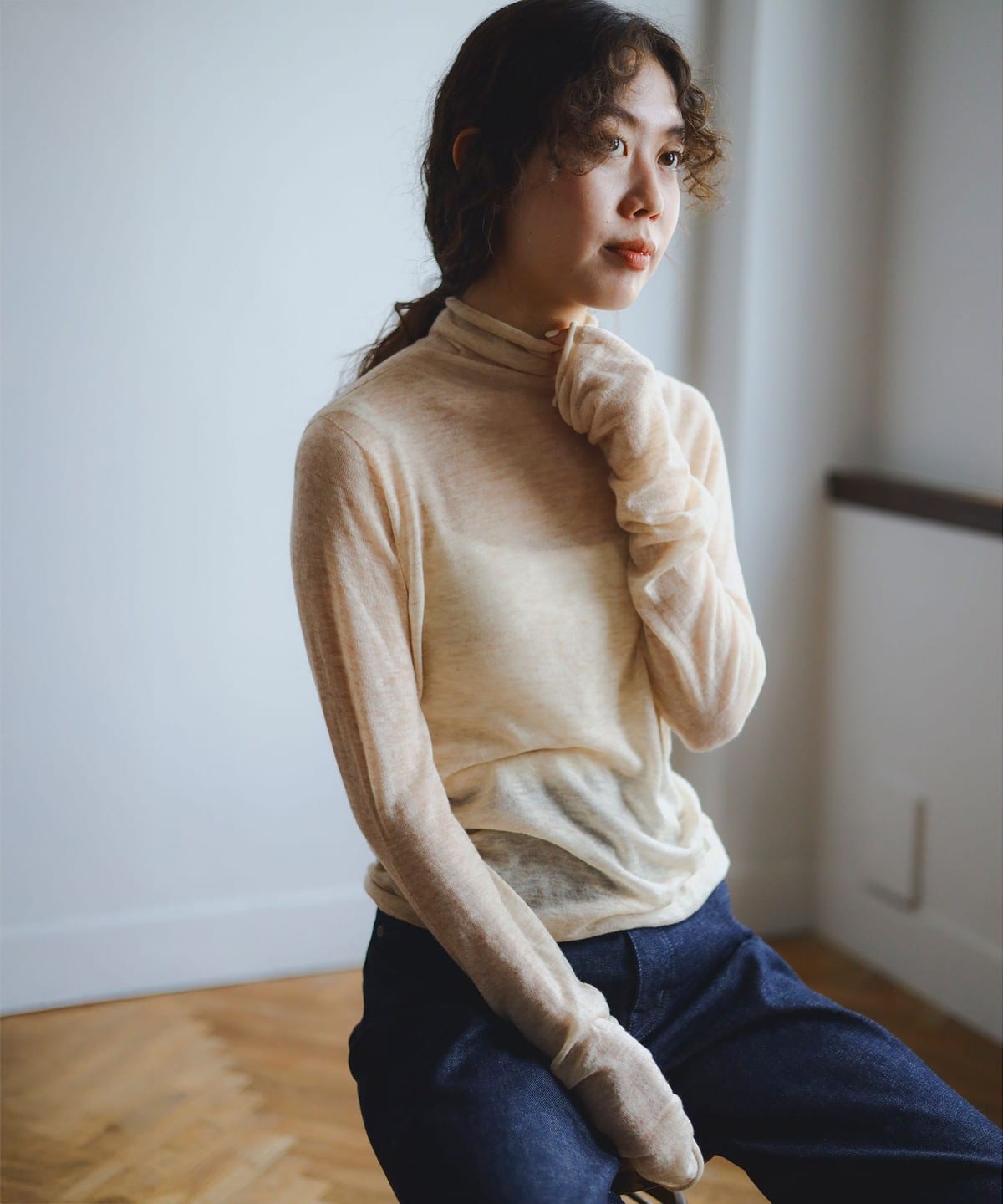 SIMPLE YET PVA WOOL タートルネック トップス WOMEN OATMEAL ONE SIZE SIMPLE YET PVA WOOL タートルネック トップス WOMEN OATMEAL ONE SIZE