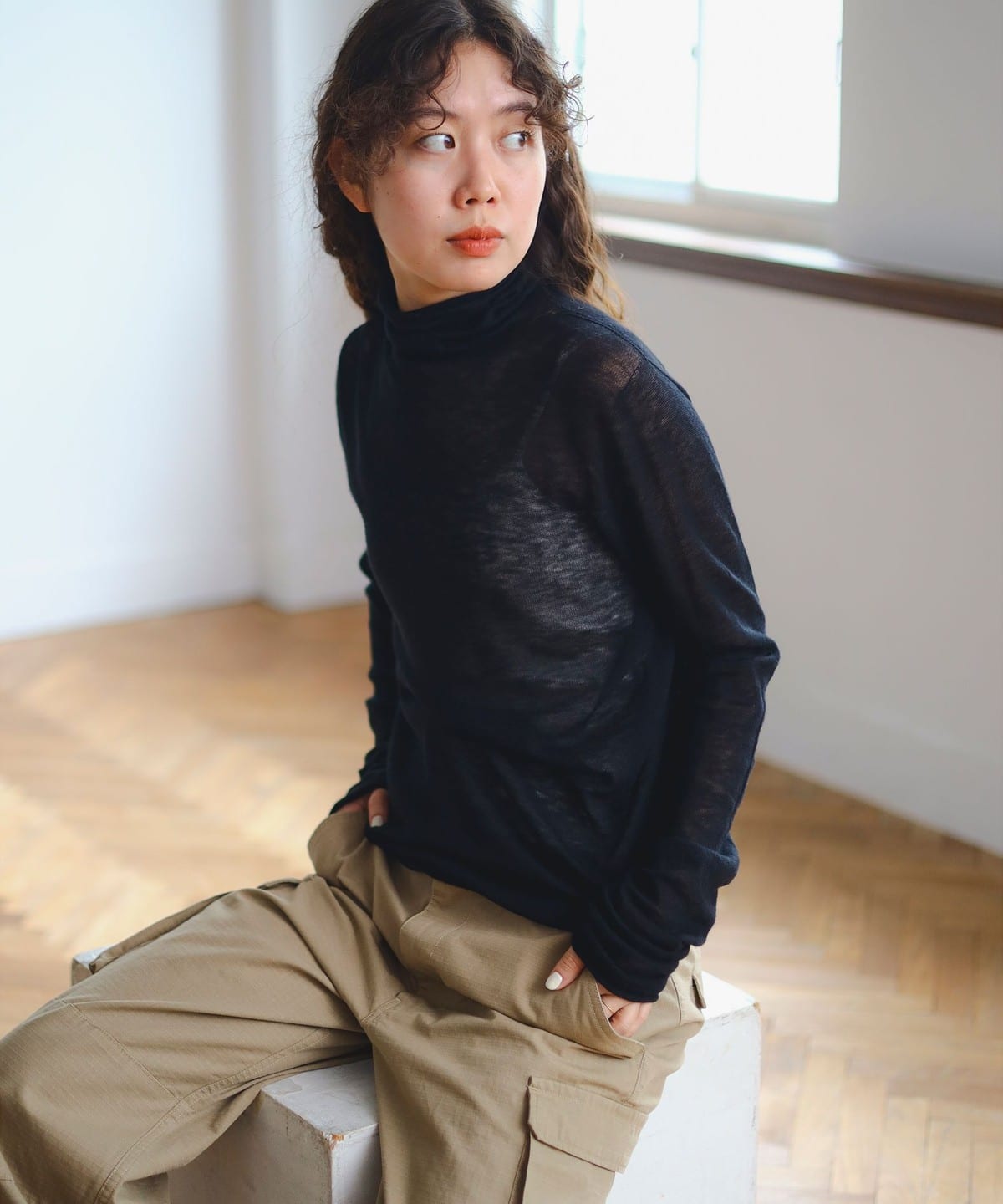SIMPLE YET PVA WOOL タートルネック トップス WOMEN BLACK ONE SIZE SIMPLE YET PVA WOOL タートルネック トップス WOMEN BLACK ONE SIZE