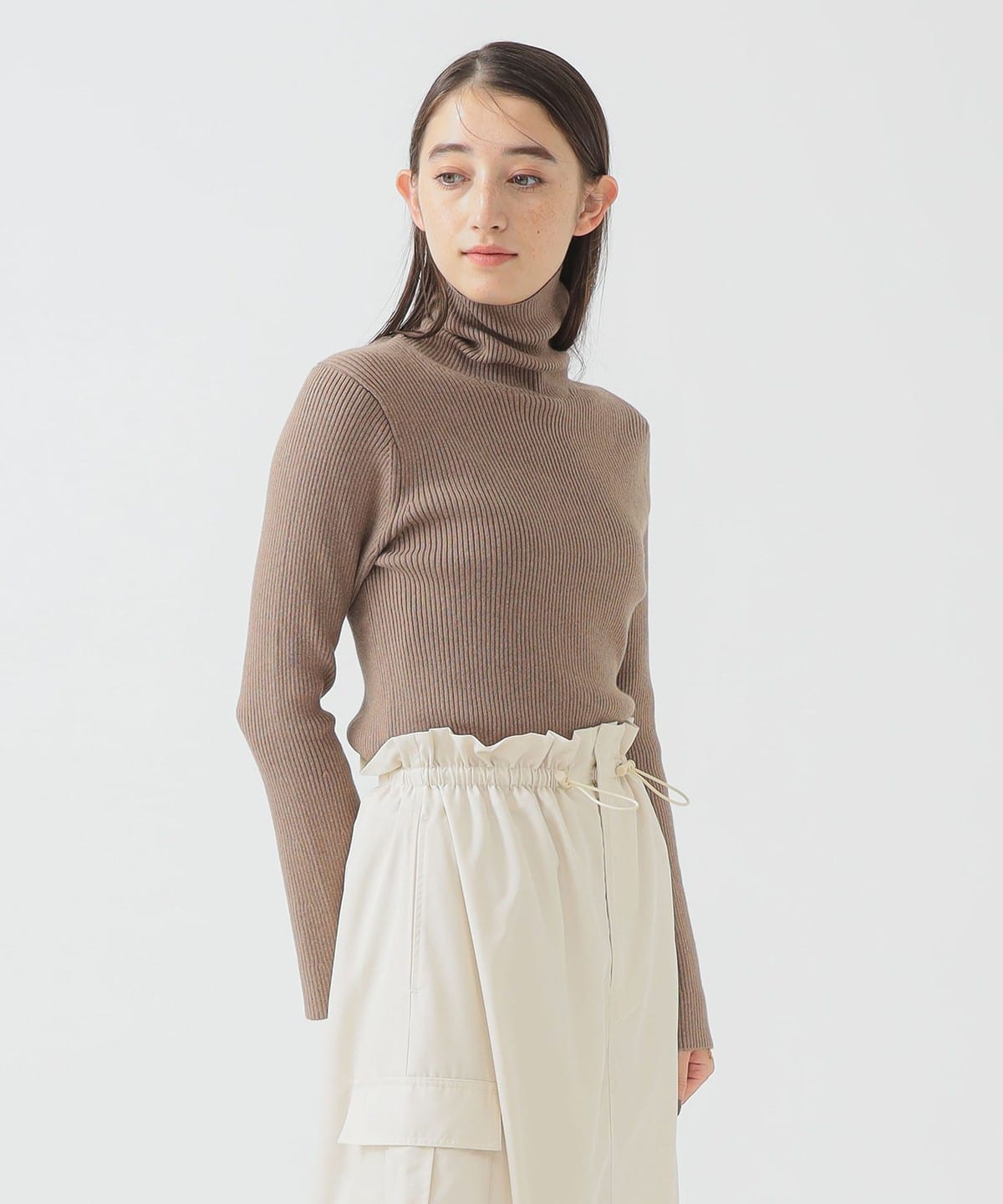フレア スリーブ ニット トップス WOMEN BEIGE ONE SIZE フレア スリーブ ニット トップス WOMEN BEIGE ONE SIZE