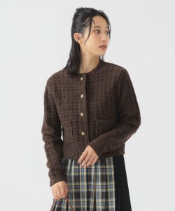 カラー ネップ ニット カーディガン