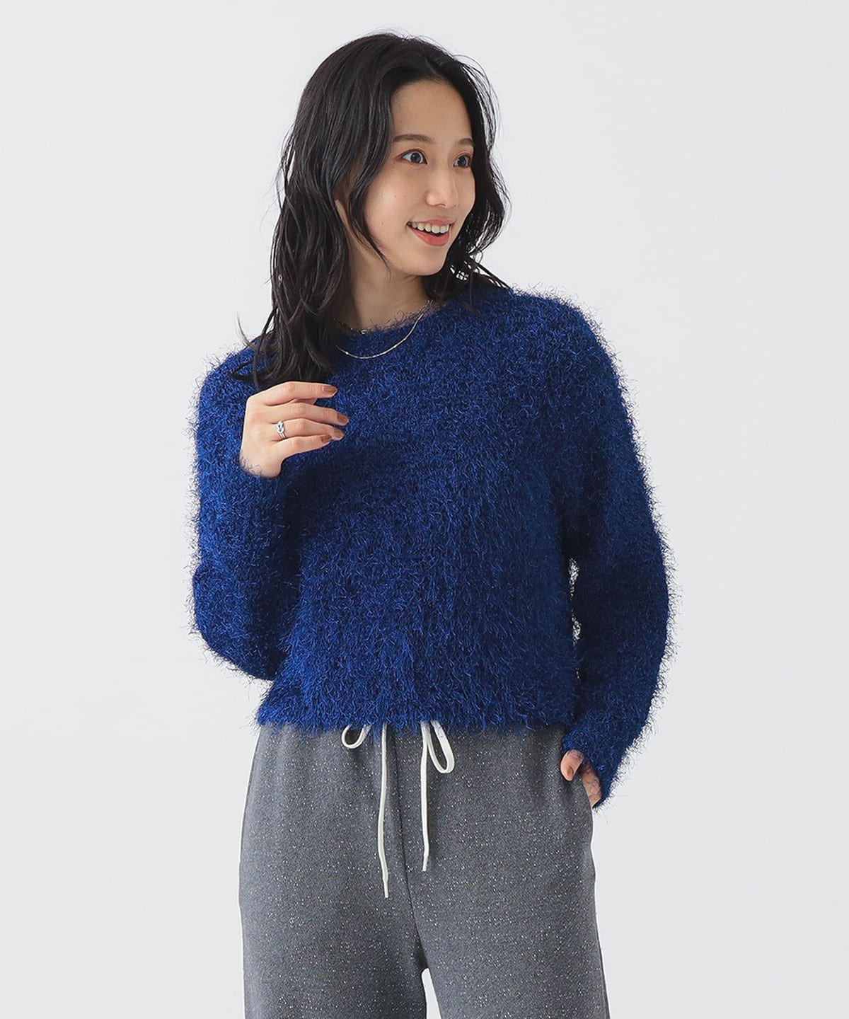 カラー シャギー ニット トップス WOMEN ROYAL ONE SIZE カラー シャギー ニット トップス WOMEN ROYAL ONE SIZE