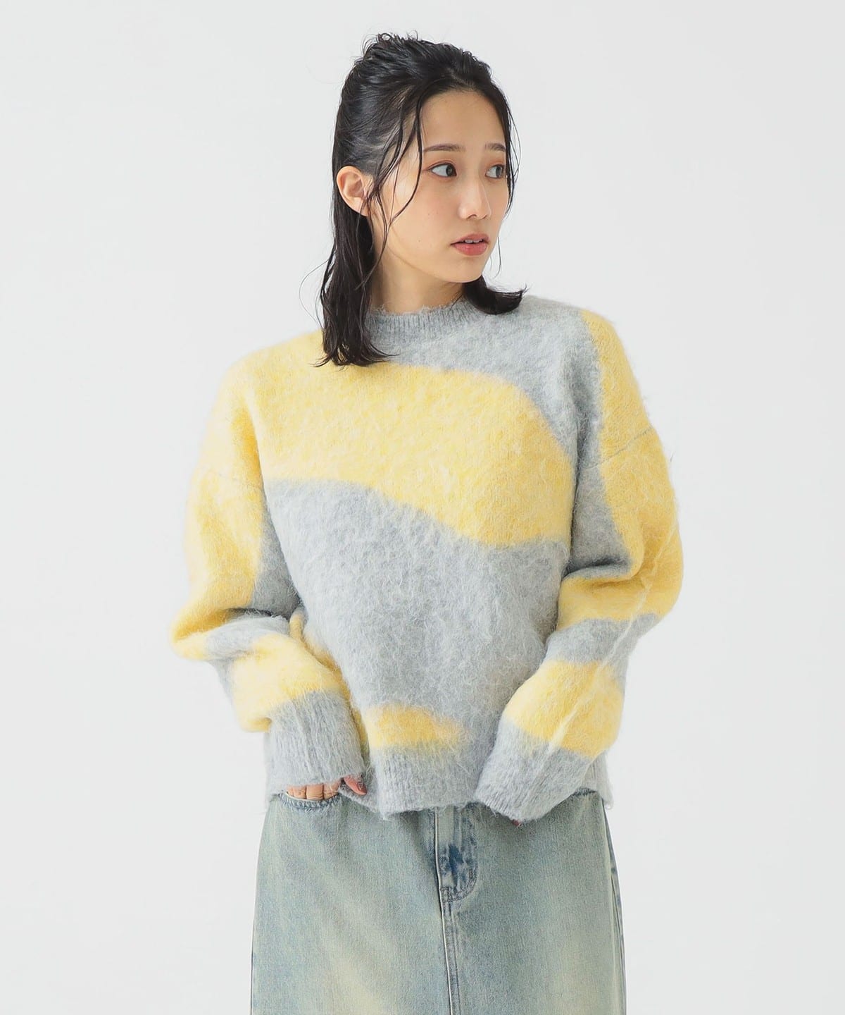 ジャカード ニット トップス WOMEN GREY ONE SIZE ジャカード ニット トップス WOMEN GREY ONE SIZE