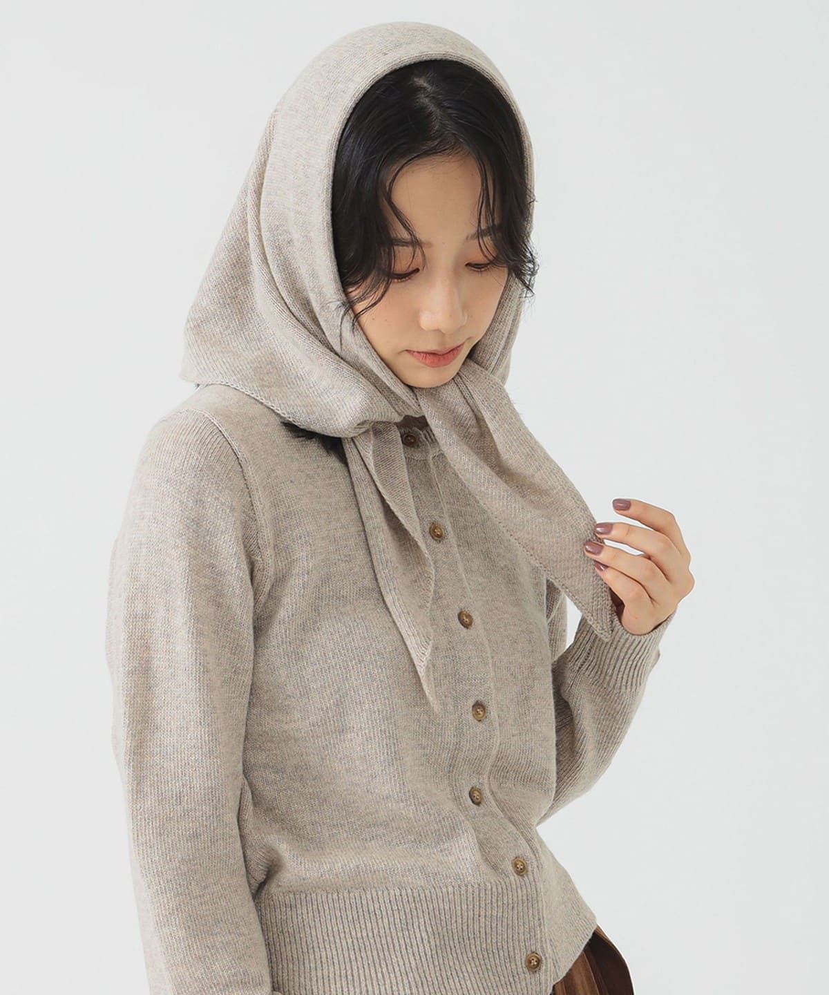 ストール × ニット カーディガン(セットアイテム) トップス WOMEN BEIGE ONE SIZE ストール × ニット カーディガン(セットアイテム) トップス WOMEN BEIGE ONE SIZE