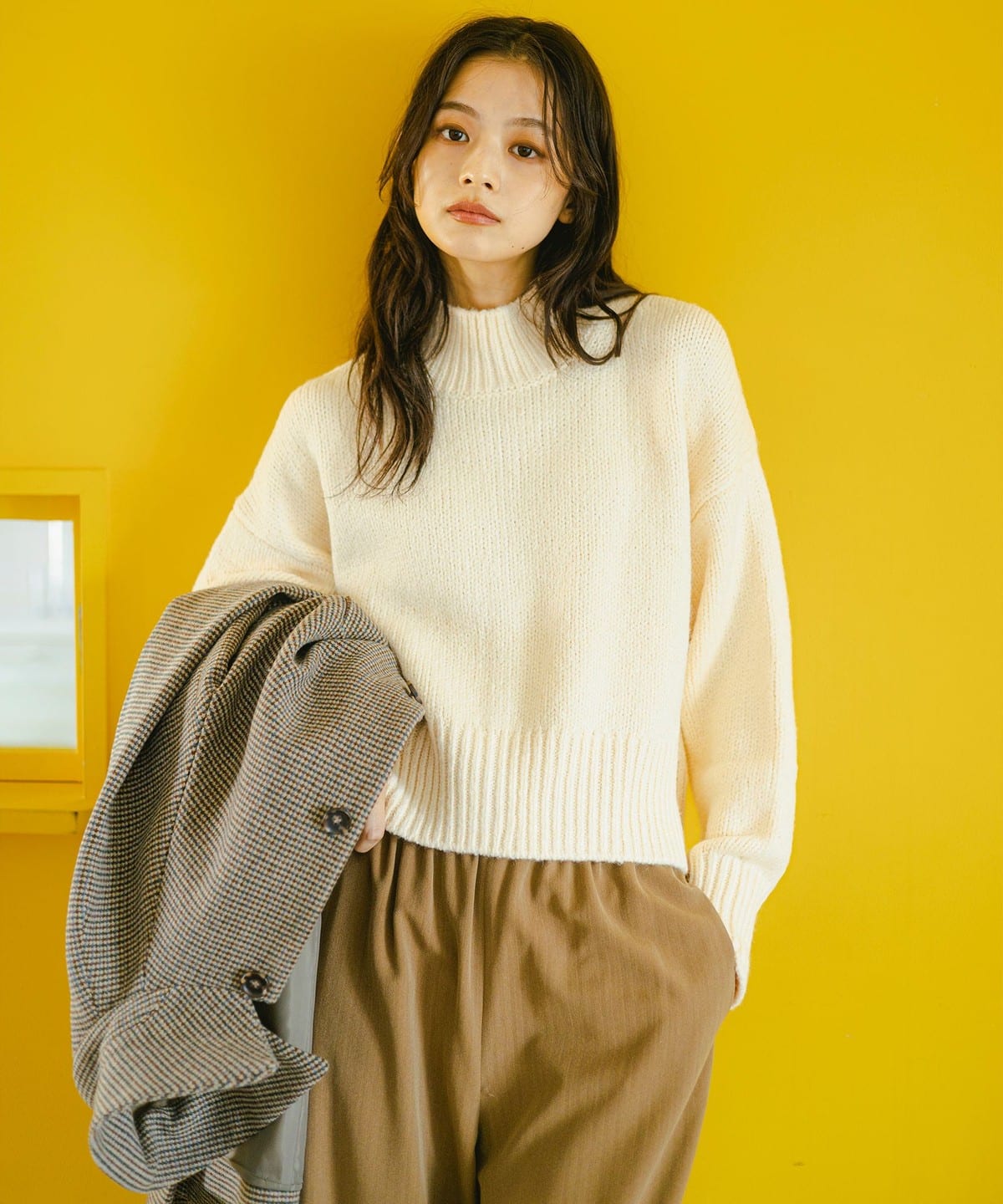 バック スリット ハイネック トップス WOMEN OFF WHITE ONE SIZE バック スリット ハイネック トップス WOMEN OFF WHITE ONE SIZE