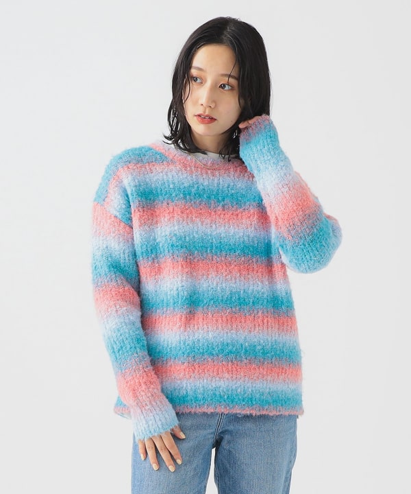 BEAMS GOLF フェードカラー グラデーション ニット BEAMS GOLF（ビームス ゴルフ）〈WOMEN〉 ORANGE LABEL