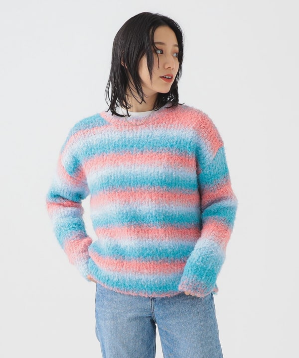 ネ*イ様 BEAMS GOLF グラデーションニットセーター Lサイズ BEAMS GOLF（ビームス ゴルフ）〈WOMEN〉 ORANGE LABEL