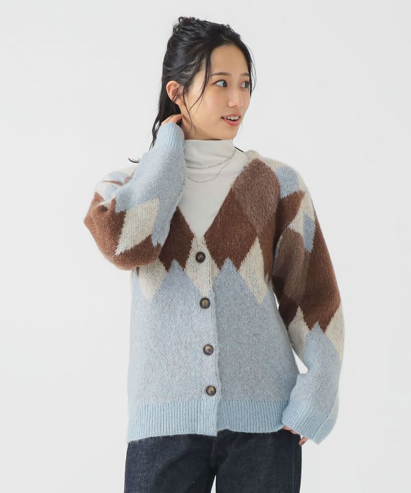 B:MING by BEAMS（ビーミング by ビームス）アーガイル カーディガン