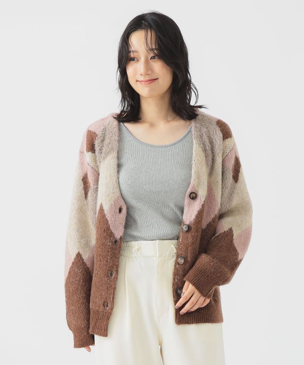 B:MING by BEAMS（ビーミング by ビームス）アーガイル カーディガン