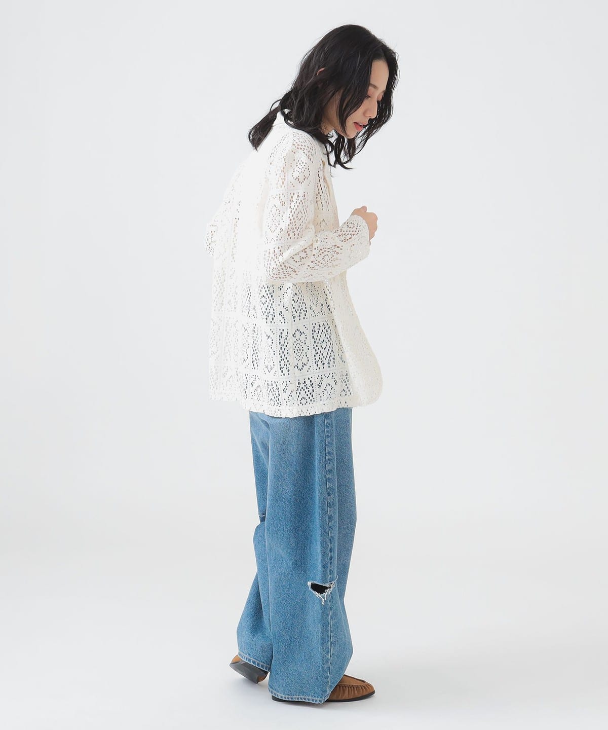 B:MING by BEAMS (B: B:MING by BEAMS) 蕾絲修身夾克 (S-M B:MING by BEAMS (B: B:MING by BEAMS) 蕾絲修身夾克 (S-M