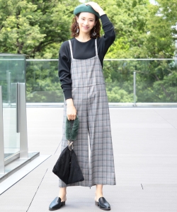 【洗える】B:MING by BEAMS / バックリボン サロペット　18AW