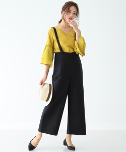 【洗える】B:MING by BEAMS / 麻混サロペット パンツ 19SS