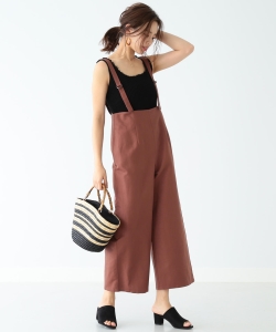【洗える】B:MING by BEAMS / 麻混サロペット パンツ 19SS
