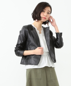 B:MING by BEAMS / シープレザーノーカラーブルゾン