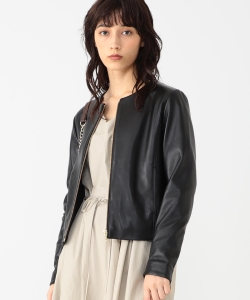 B:MING by BEAMS / レザー ノーカラーブルゾン