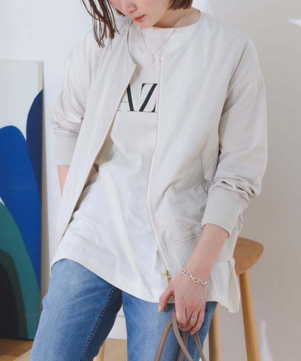 B:MING by beams撥水ノーカラーコー　25SS新作　ベージュS B:MING by BEAMS（ビーミングバイビームス）の「B:MING by BEAMS / 撥