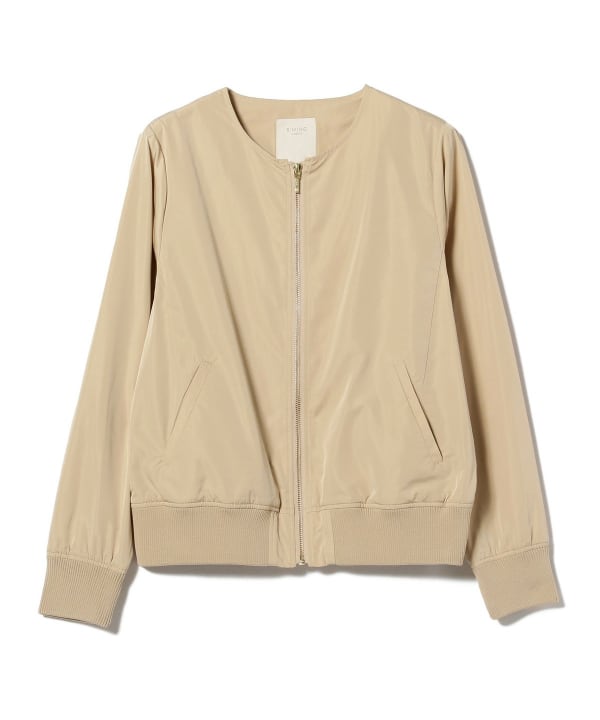 B：MING by BEAMS ノーカラーコート コート 撥水 ノーカラー