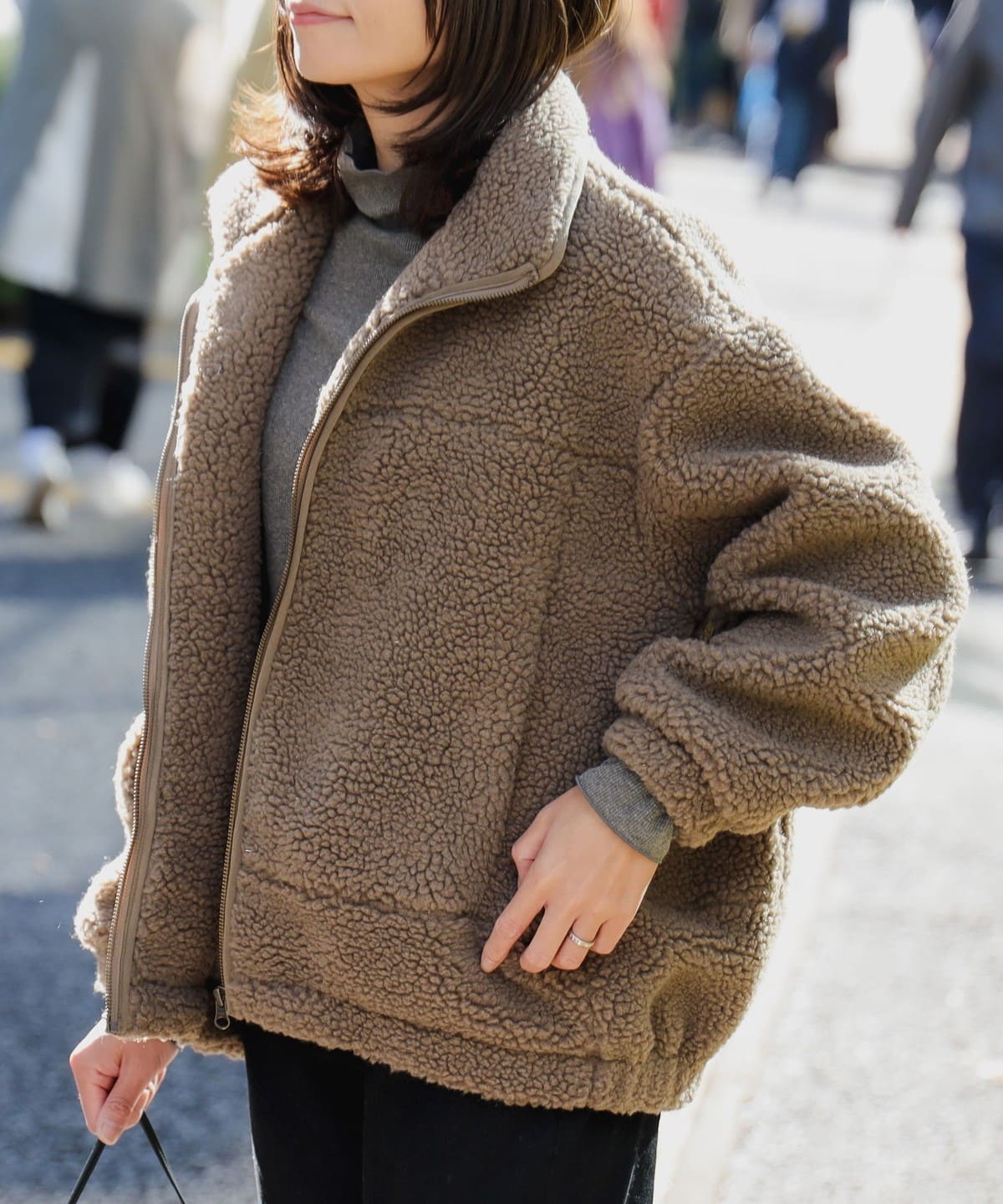 スタンドカラー ボア ブルゾン ブルゾン WOMEN MOCHA S スタンドカラー ボア ブルゾン ブルゾン WOMEN MOCHA S