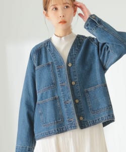 ▲B:MING by BEAMS / ノーカラー リサイクルデニム ジャケット