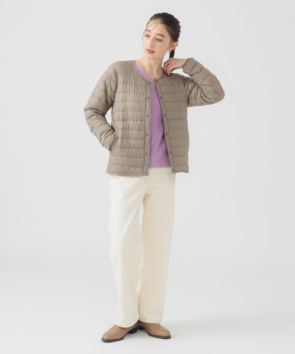 美品B:MING by BEAMS ベージュダウンジャケット mont-bell モンベル B:MING by BEAMS 1601109 ビーミングバイ