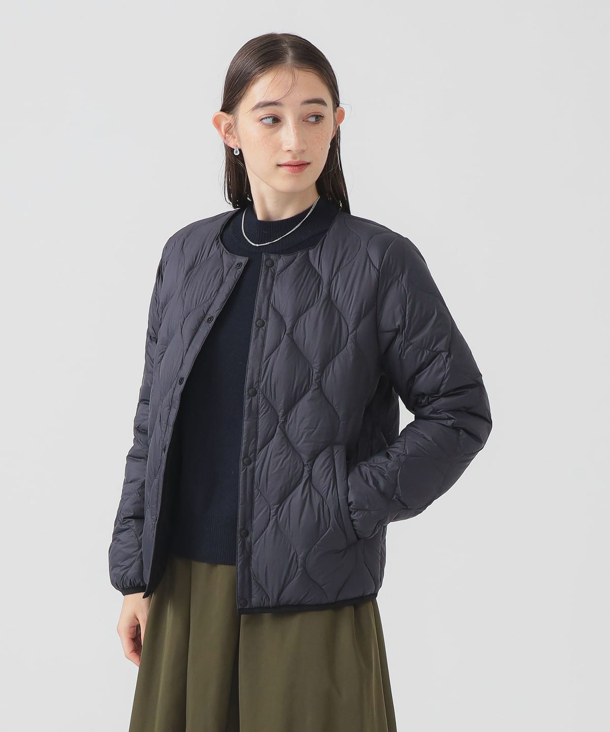 【別注】TAION タイオン / リバーシブル ダウン ブルゾン ブルゾン WOMEN DARK. CHARCOAL M