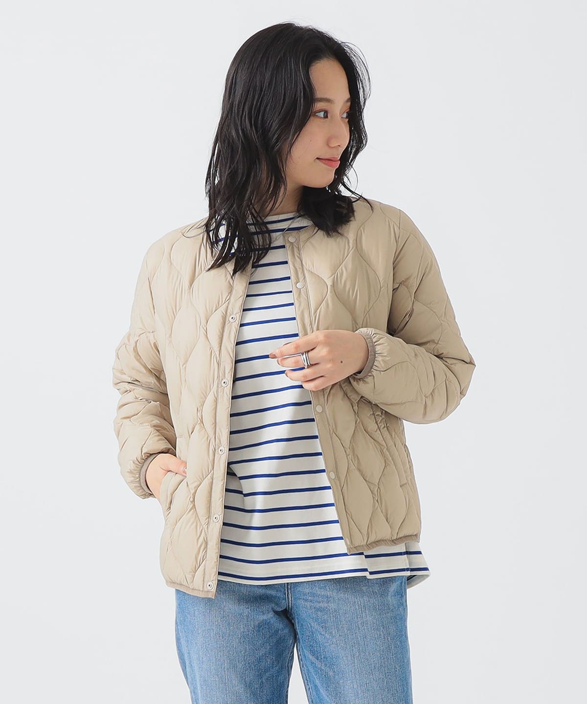 【別注】TAION タイオン / リバーシブル ダウン ブルゾン ブルゾン WOMEN GREIGE S