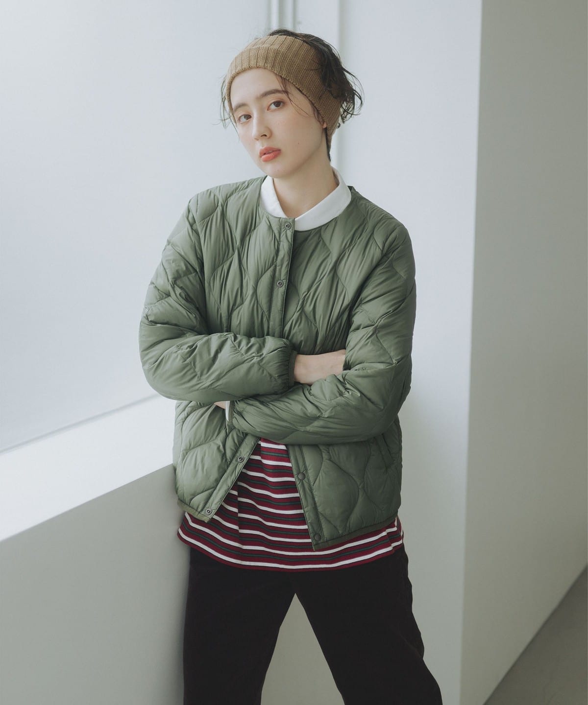 【別注】TAION タイオン / リバーシブル ダウン ブルゾン ブルゾン WOMEN OLIVE M