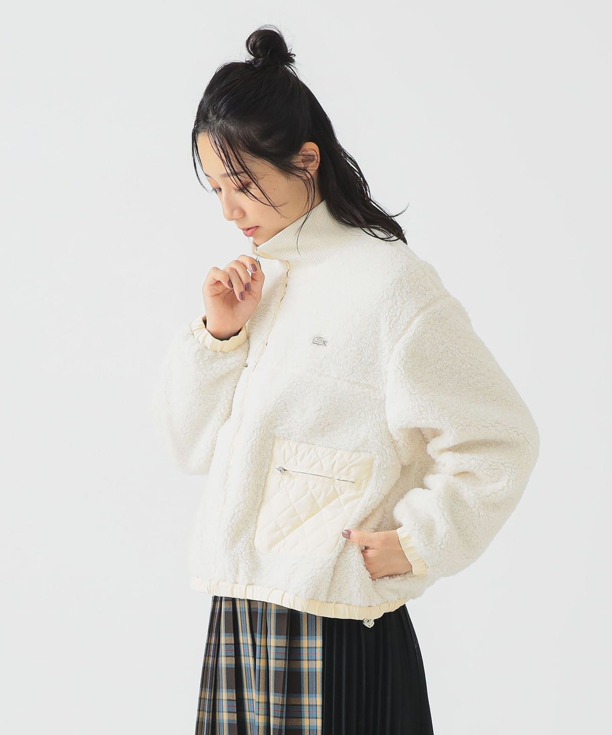 新品▼秋冬　ビームス　BEAMS　スタンドカラー ニットジャケット トリコロール ライン ネイビー　Mサイズ　トリコ セーター　メンズ 紺 まだ間に合う！冬コートはこれで決まり｜ビームス 川崎｜BEAMS