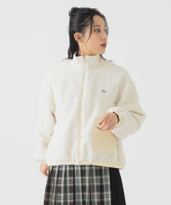 LACOSTE / リブニット スタンドカラー ボアジャケット