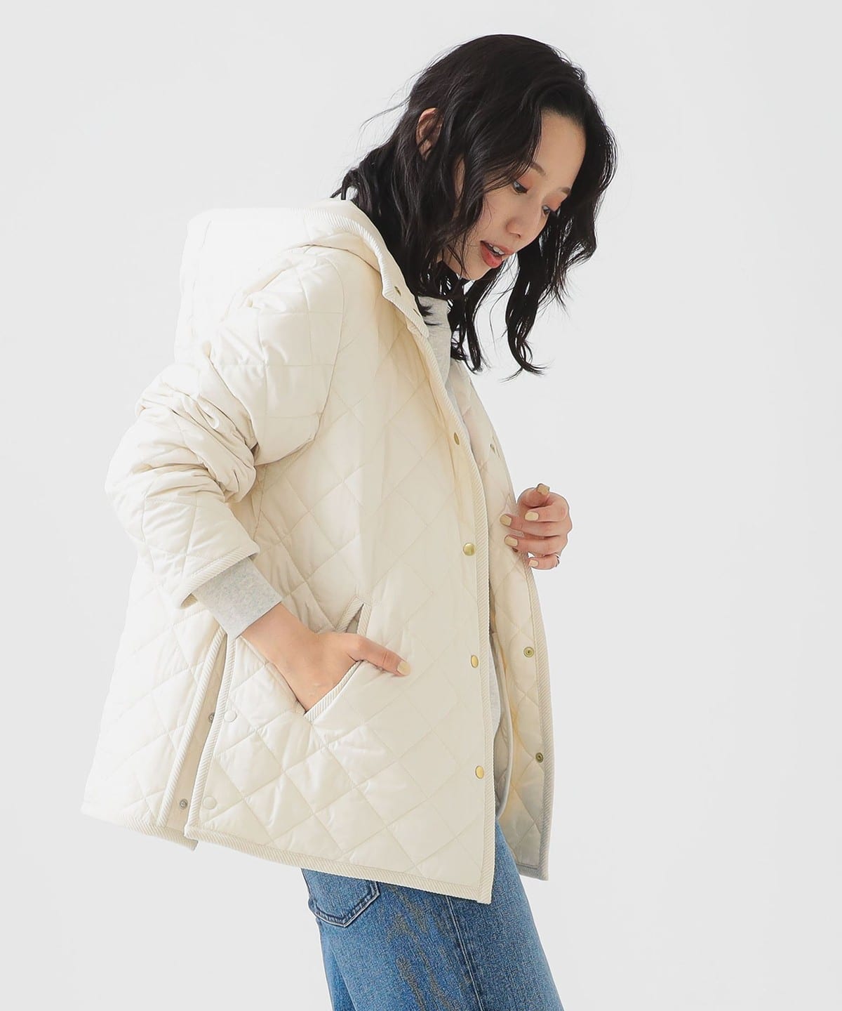 【+15%ポイントUP】キルティング フード ショート ブルゾン(S M) ブルゾン WOMEN IVORY S 【+15%ポイントUP】キルティング フード ショート ブルゾン(S M) ブルゾン WOMEN IVORY S
