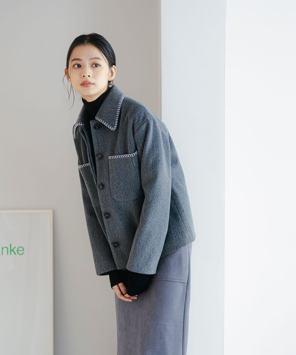 ステッチ CPO ブルゾン ブルゾン WOMEN TOP GREY M