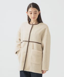 フェイク レザー × ボア リバーシブル ブルゾン