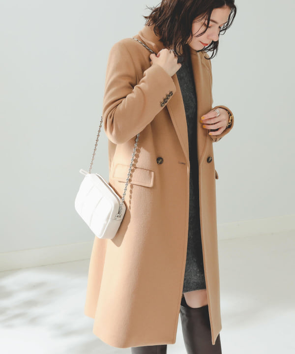 【新品タグ付】 B:MING by BEAMS ダブル チェスターコート 美品】ビームス B:MING by BEAMS ダブルチェスターコート L