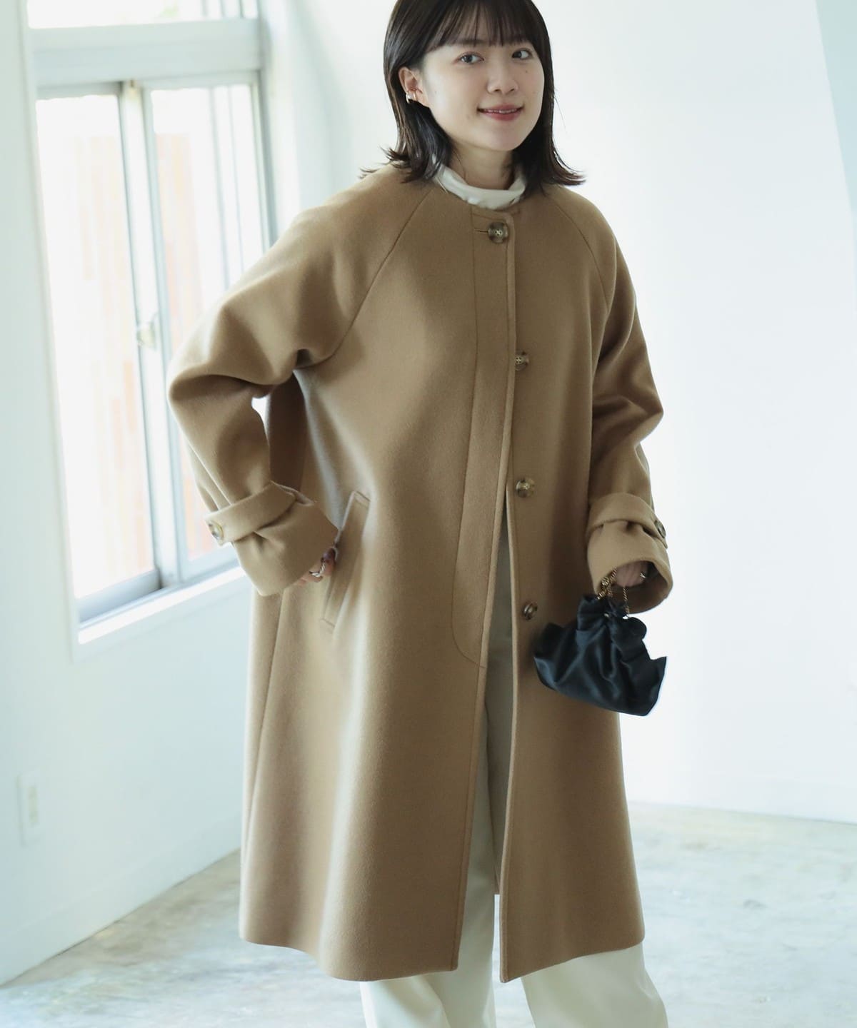 【タイムセール】B:MING by BEAMS ビーミング by ビームス / ウール ノーカラーコート コート WOMEN BEIGE M 【タイムセール】B:MING by BEAMS ビーミング by ビームス / ウール ノーカラーコート コート WOMEN BEIGE M