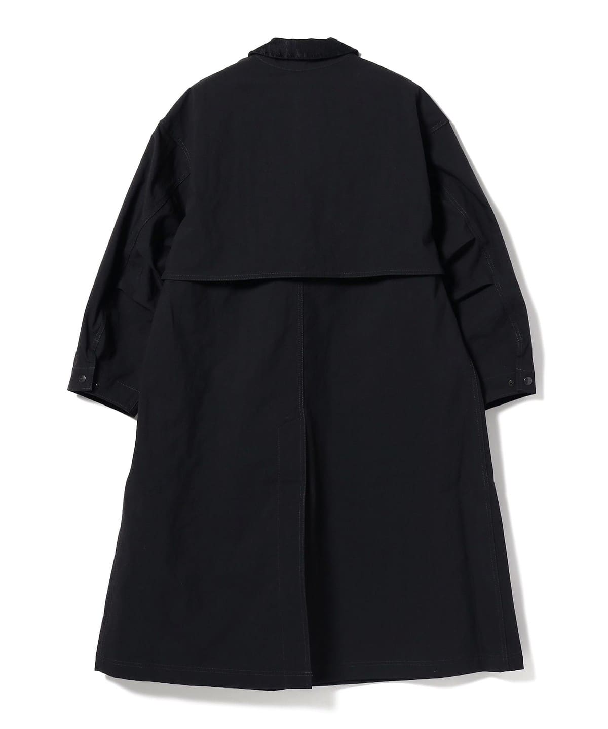 B:MING by BEAMS PECOラム フード付きコート ロング ネイビー BEAMS HEART（ビームス ハート）キルティング フード ロング