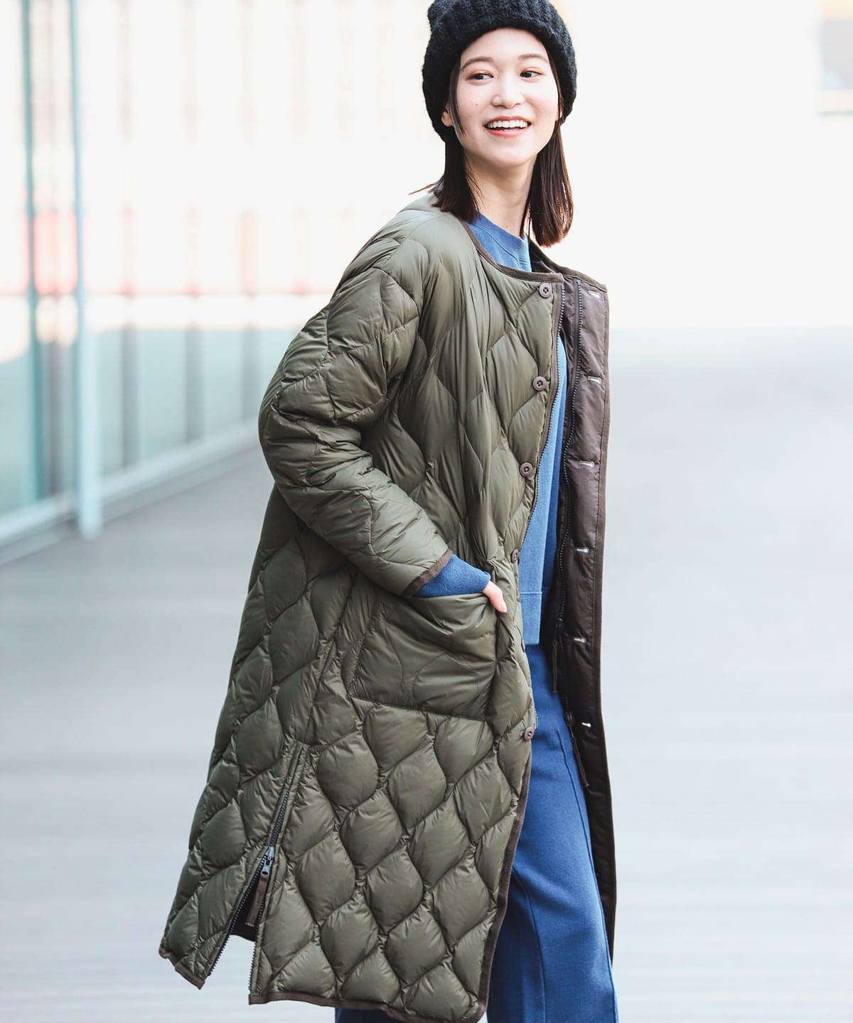 【別注】TAION タイオン × Gramicci / リバーシブル ダウン ロングコート(S M) コート WOMEN OLIVE S 【別注】TAION タイオン × Gramicci / リバーシブル ダウン ロングコート(S M) コート WOMEN OLIVE S