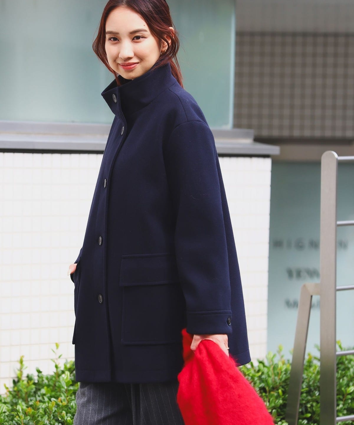 スタンドカラー コート(S M) コート WOMEN NAVY S スタンドカラー コート(S M) コート WOMEN NAVY S