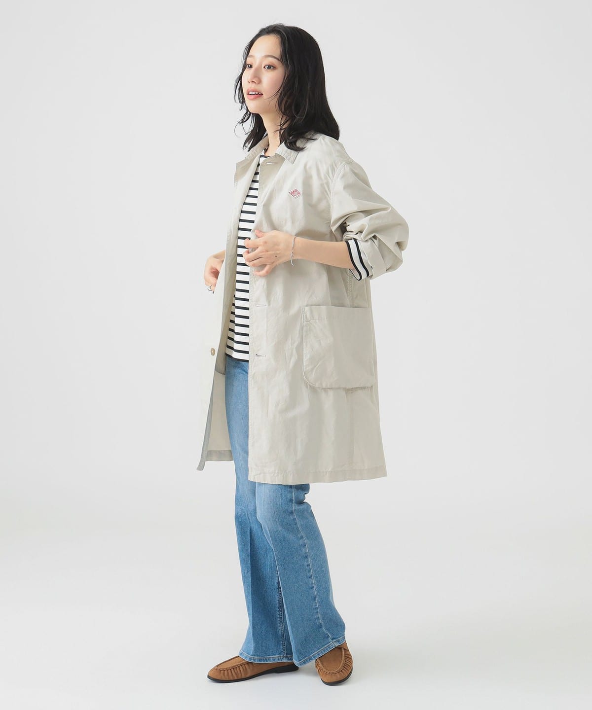 美品 ダントン ナイロンコート スプリングコート 緑 ビームス別注 38 日本製 美品 ダントン ナイロンコート スプリングコート 緑 ビームス