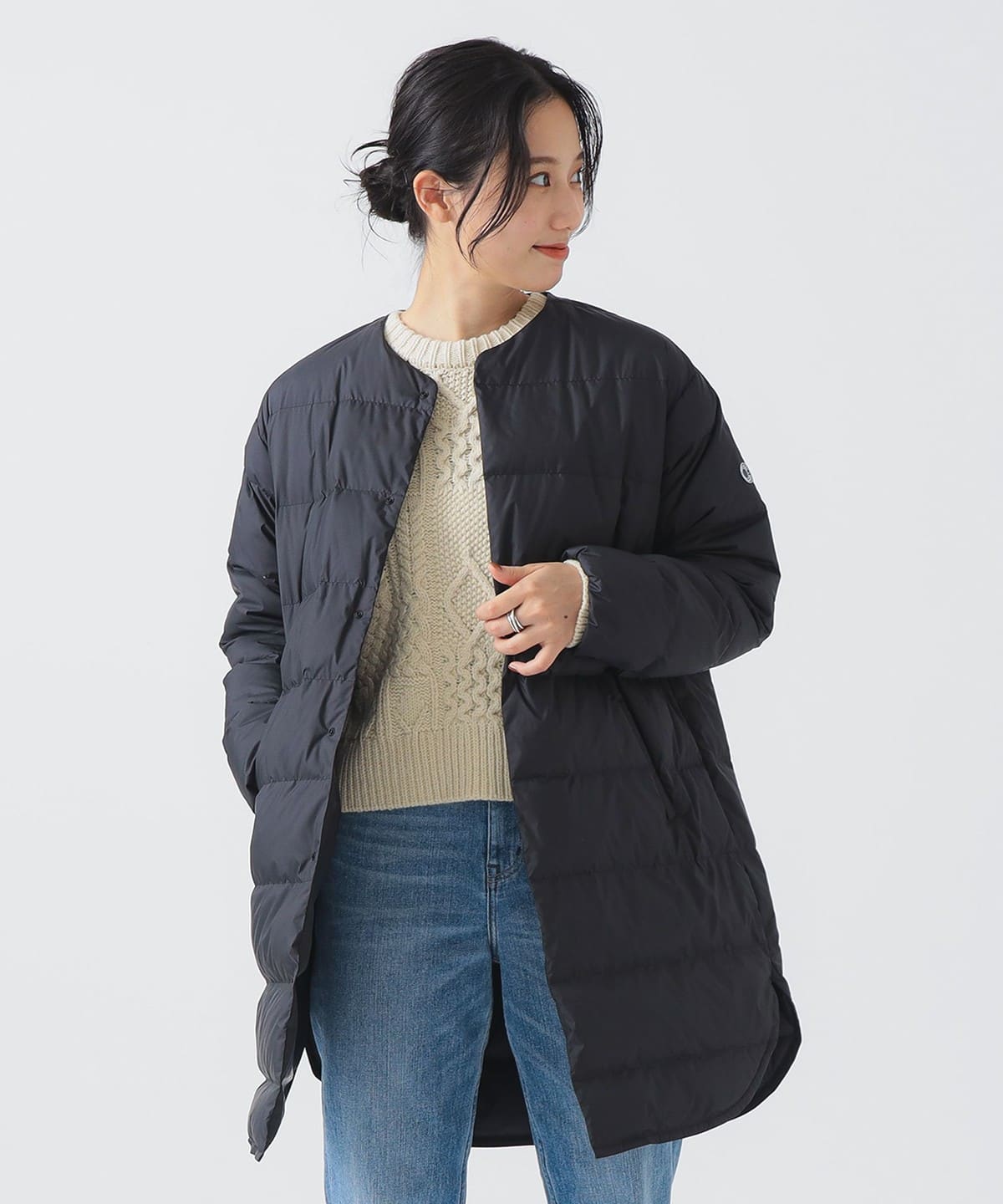 ORCIVAL オーシバル / ROUND NECK LONG DOWN COAT コート WOMEN BLACK 1