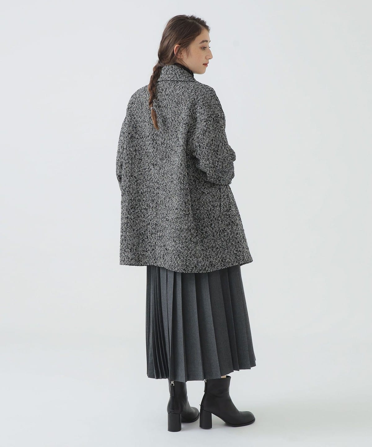 B:MING by BEAMS ラトーレ ヘリンボーン ピーコート アルパカ混 B:MING by BEAMS ラトーレ ヘリンボーン ピーコート アルパカ混