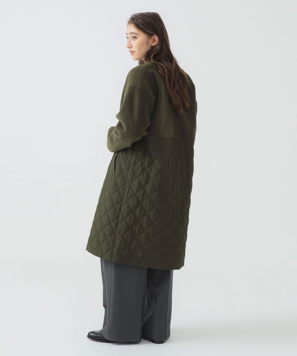 HELLO B-MING 中綿コート オリーブ　サイズ140 140-150]フィット＆フレア中綿ロングコート(その他のコート・ブルゾン