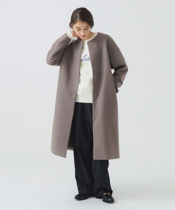 ビームス　ノーカラーコート　未使用品 B:MING by BEAMS（ビーミング by ビームス）ノーカラー コート（コート