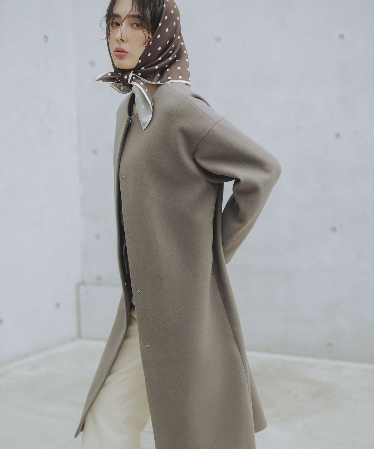 ビームス　ノーカラーコート　未使用品 B:MING by BEAMS（ビーミング by ビームス）ノーカラー コート（コート