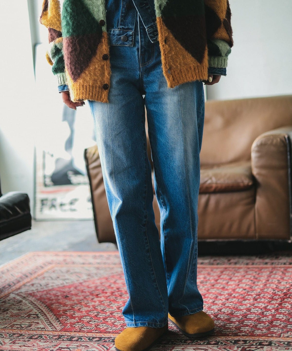 ambiance / Center Line Denim Pants(S L) パンツ WOMEN BLUE DENIM L ambiance / Center Line Denim Pants(S L) パンツ WOMEN BLUE DENIM L